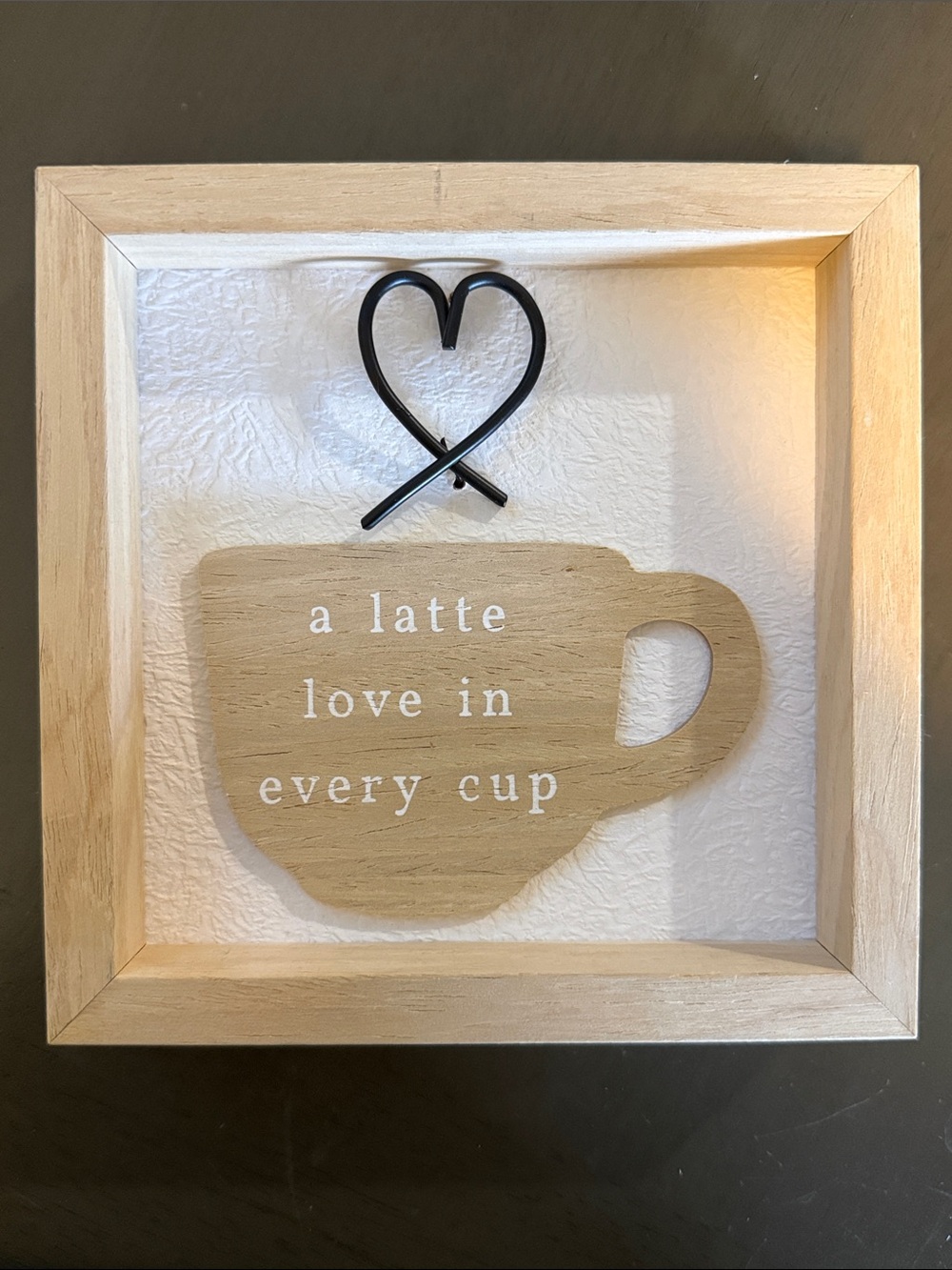 🌻 Belle Maison A Latte Love in Every Cup Small Box Sign NWT
